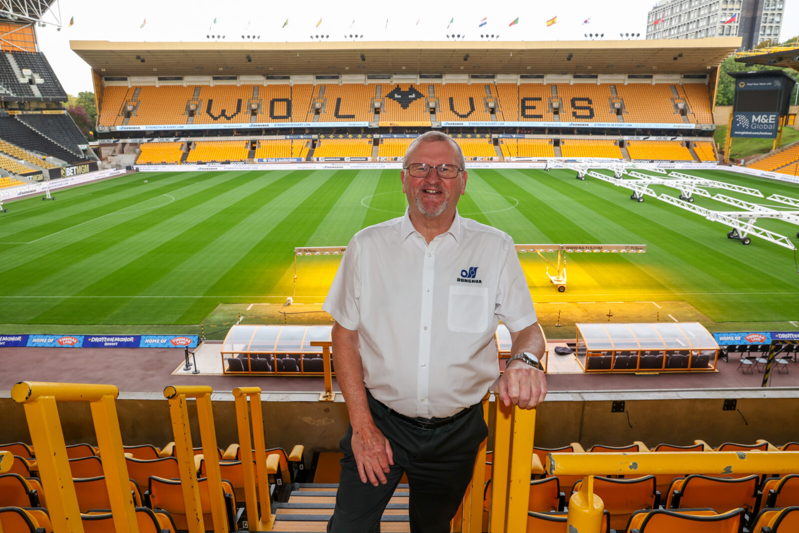 Wolves Business Partner - Bob Wellsbury standing in directors box