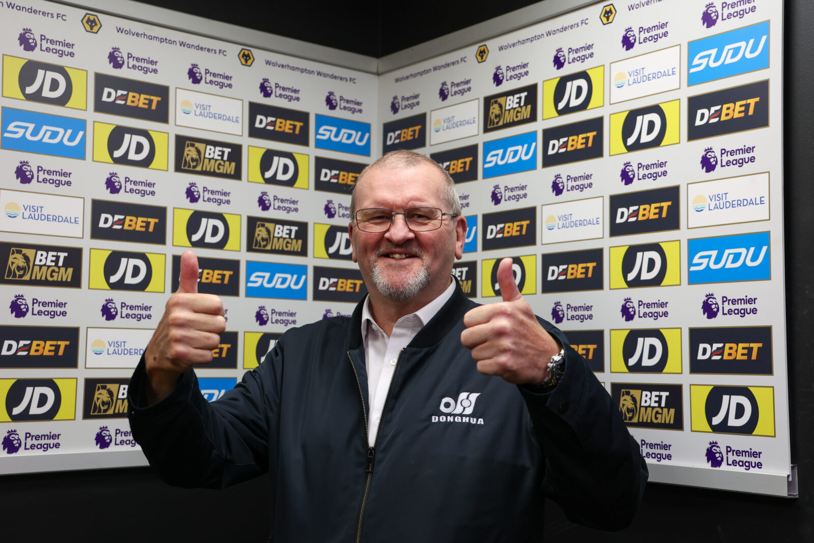Wolves Business Partner Bob Wellsbury standing in TV interview area